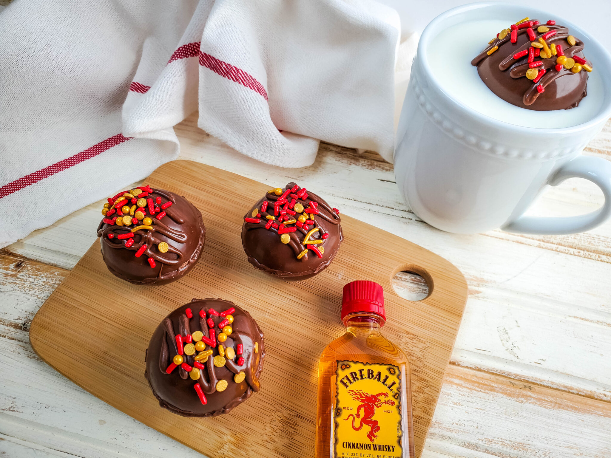 Hot Chocolate Bombs Made With Fireball Whiskey